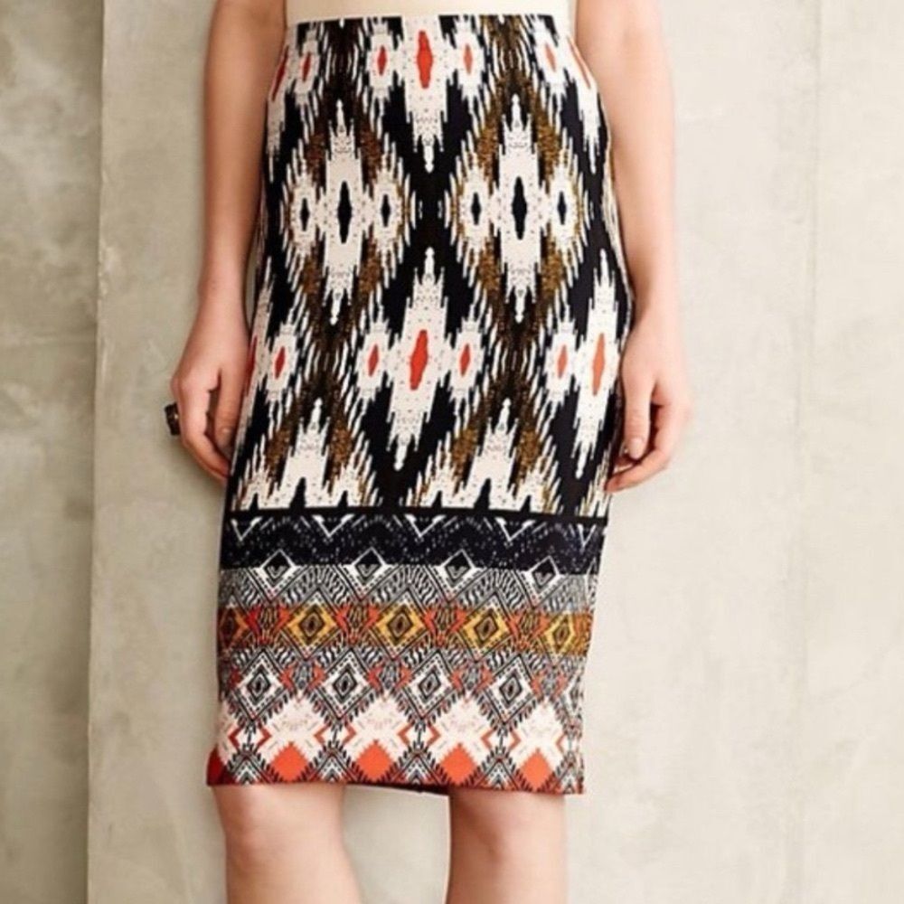 Anthro Maeve Iguaza Stretchy Pencil Skirt Size Medium